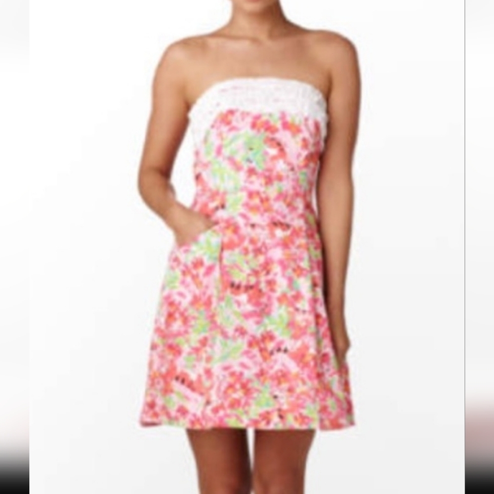 Lilly Pulitzer Strapless Ferra Dress Call Me Kitty Cat 6 - Picture 12 of 13